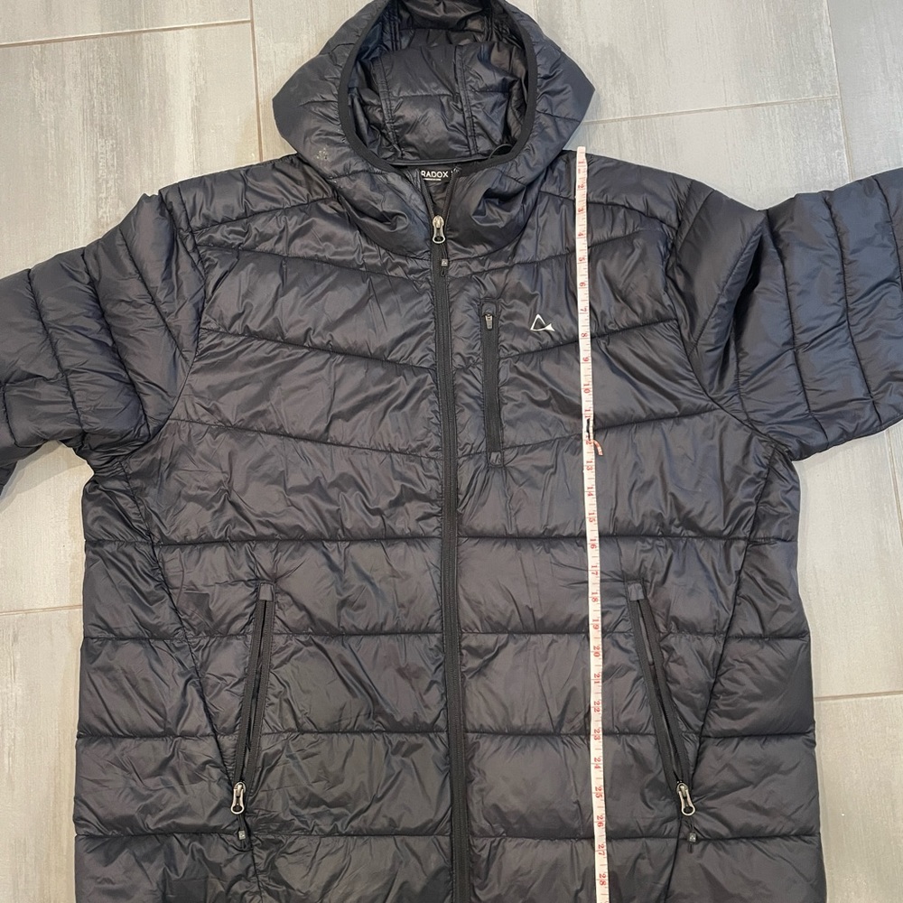 Paradox Mens Puffy Long Outerwear Winter Jacket with Hood Black 1X - Picture 8 of 10